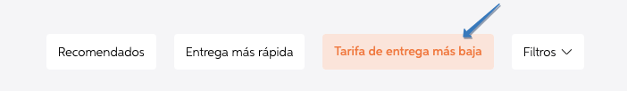 Filtro “Tarifa de entrega más baja” en DiDi Food