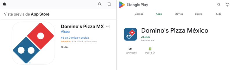 App de Domino’s Google Play App Store