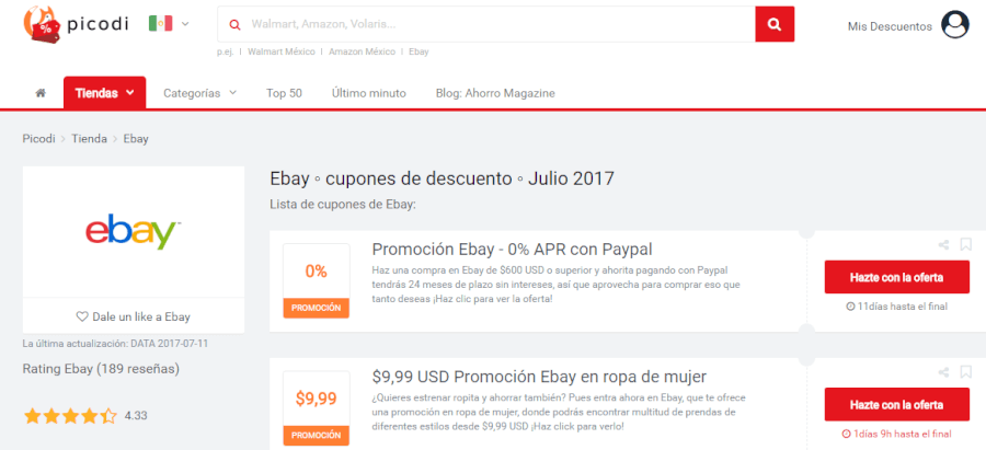 promociones ebay