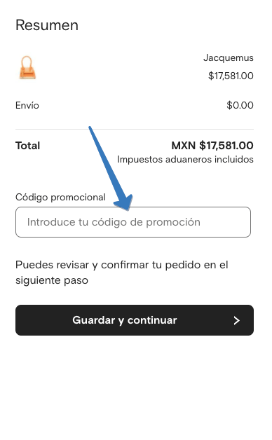 Dónde ingresar el código de descuento Farfetch en la página web