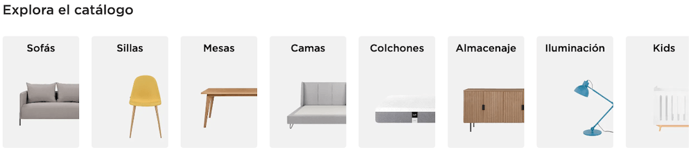 Las categorías de productos vendidos en GAIA