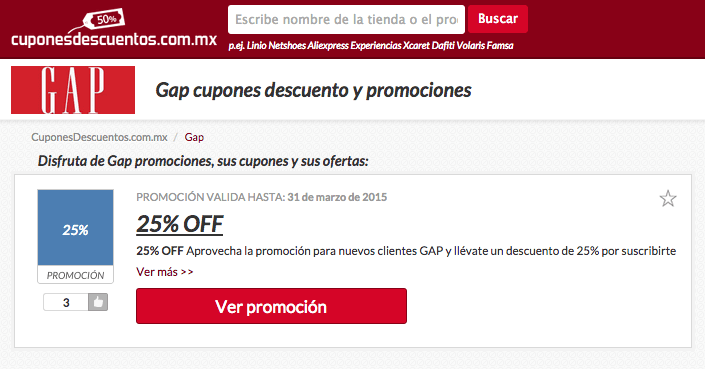 Ofertas GAP Oferta de promociones y cupones descuento de GAP. Disfrutalos