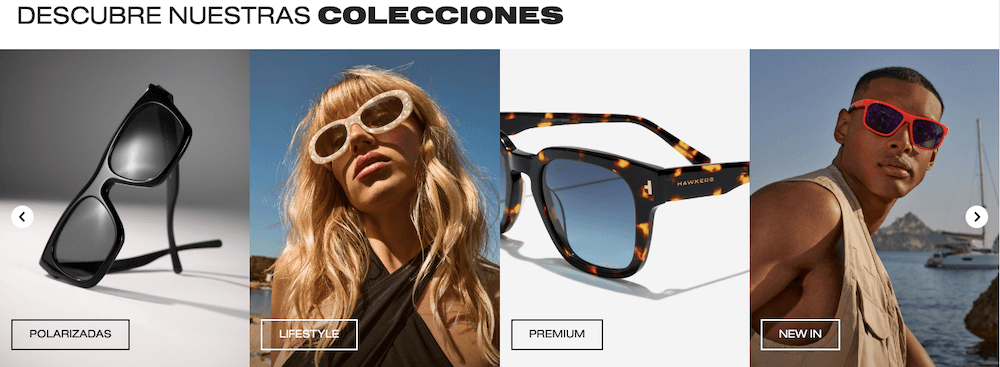 Las categorías de productos vendidos en Hawkers