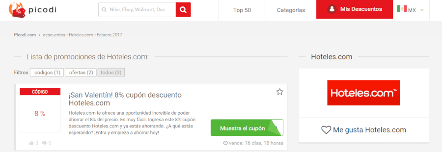 cupones descuento hoteles.com