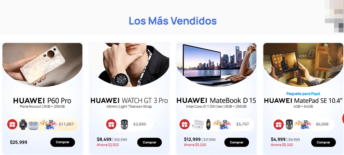 Qué tipo de productos se puede comprar en Huawei