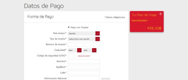 datos de pago iberia