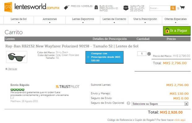 cupones descuento lentesworld