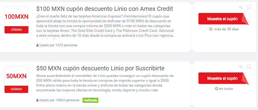 cupones de descuento linio