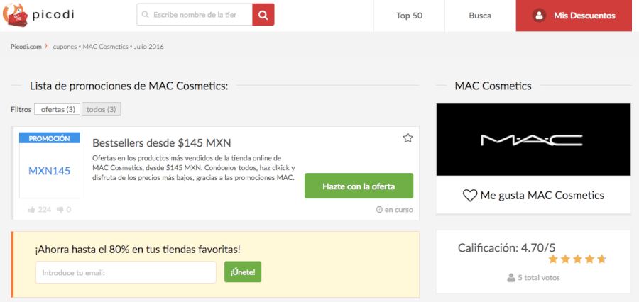 código descuento Mac Cosmetics