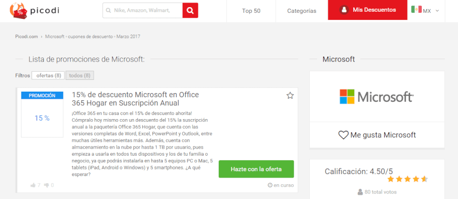 promociones y cupones descuento microsoft