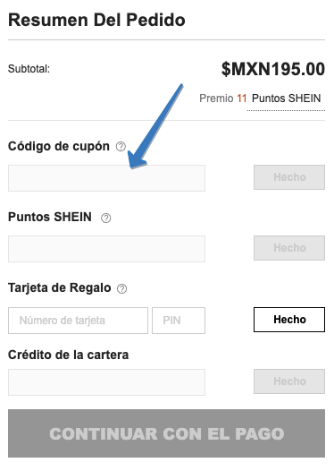 Dónde activar el cupón SHEIN en la página web