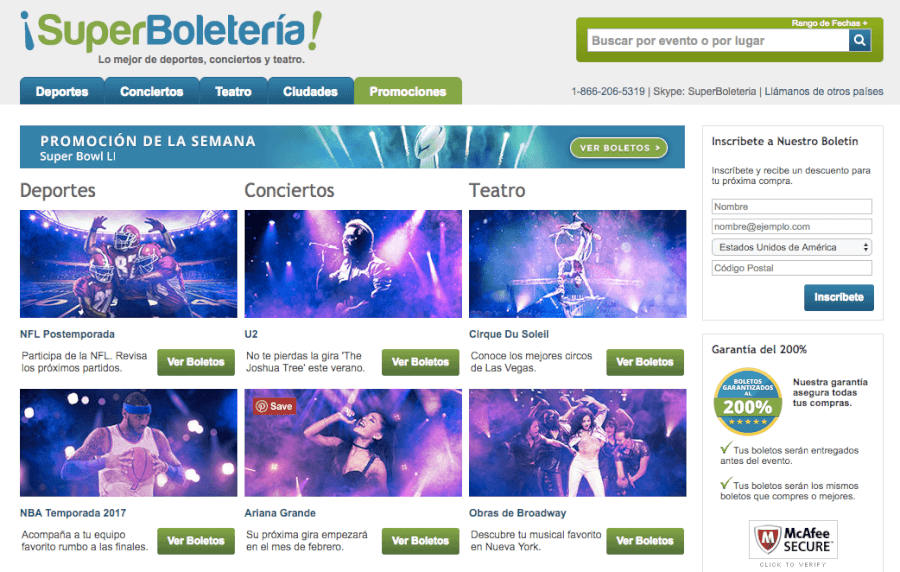 oferta superboleteria