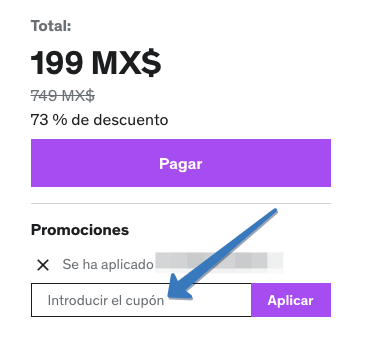 Dónde ingresar el cupón Udemy en la página web