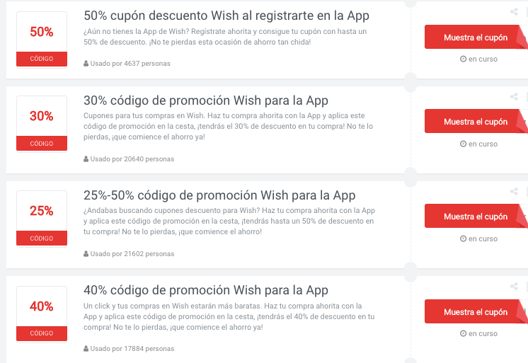 cupones descuento Wish en Picodi