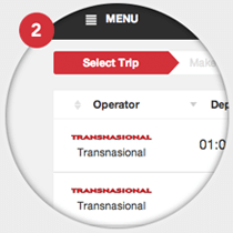 How to bought at Catch That Bus - select trip