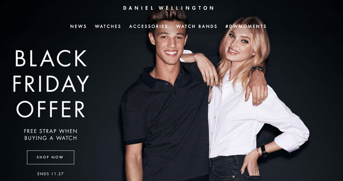 Daniel Wellington's front page