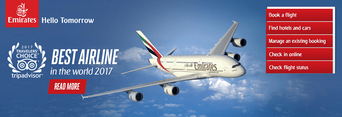 Check out Emirates' website for great deals