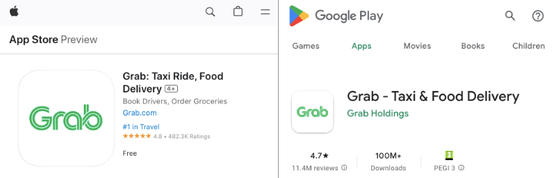 GrabFood mobile apps reviews