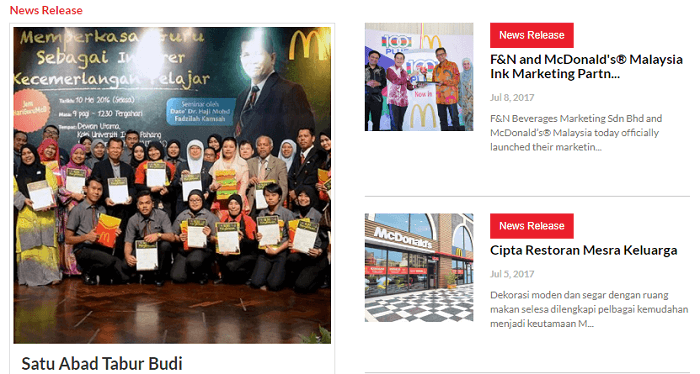 News from McDonald's