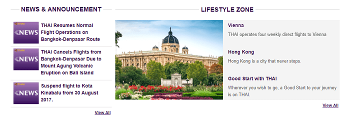 Read all about Thai Airways' lifestyle