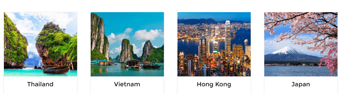 Pick the country you want to visit