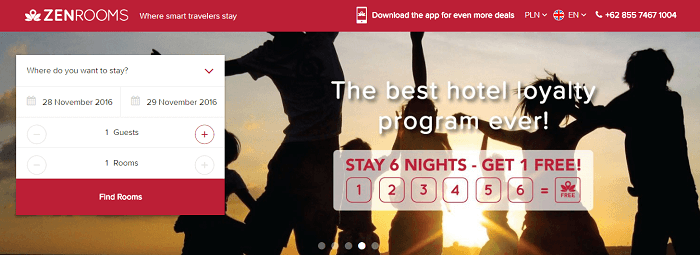 Zenrooms front page Zenrooms website