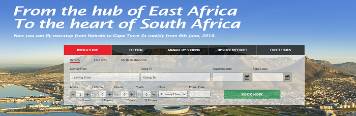 Search for flights on the front page