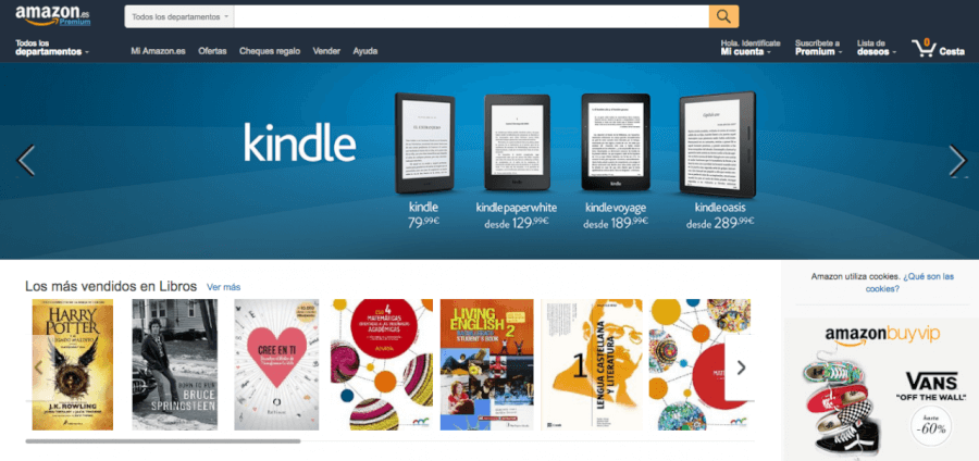 portada de la tienda Amazon