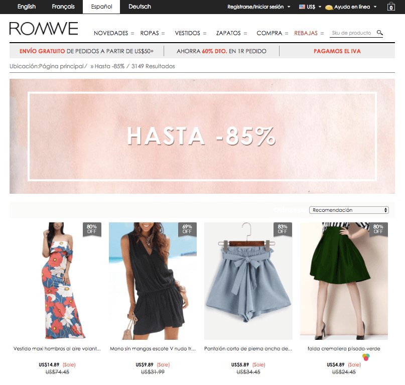 oferta Romwe