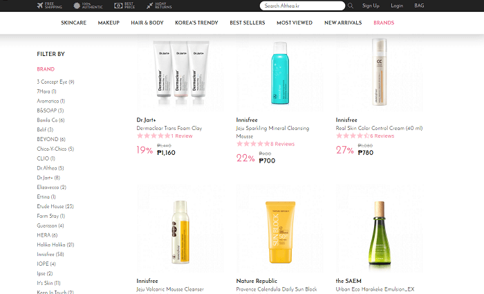 Althea beauty brands Althea beauty brands