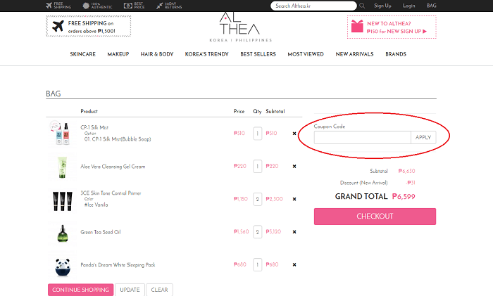 Althea shopping Althea shopping