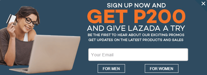 Newsletter sign-up at Lazada Newsletter sign-up at Lazada