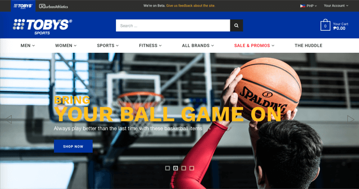 Toby's Sports Front Page