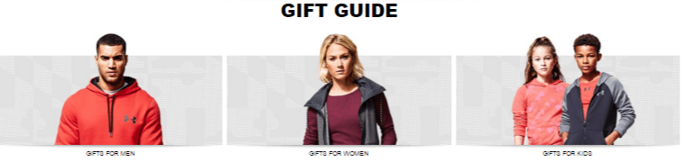 Gift guide offer at Under Armour Gift guide offer at Under Armour