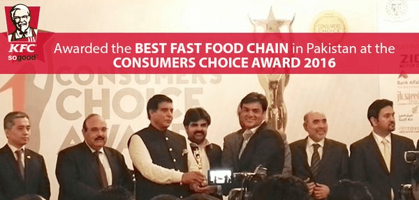 KFC consumer choice award 2016