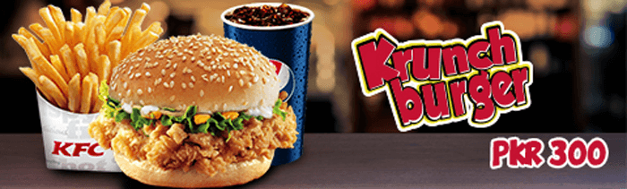 KFC Pakistan Krunch burger KFC Pakistan Krunch burger
