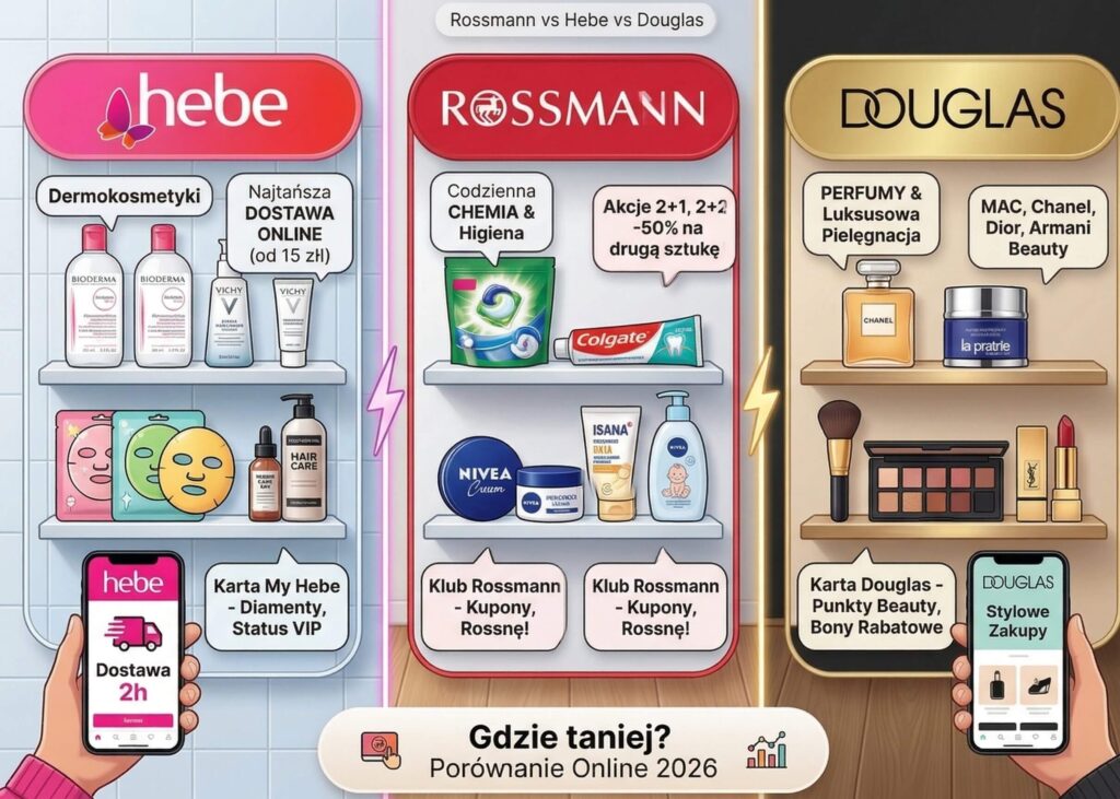 Porównanie Rossmann Hebe i Douglas