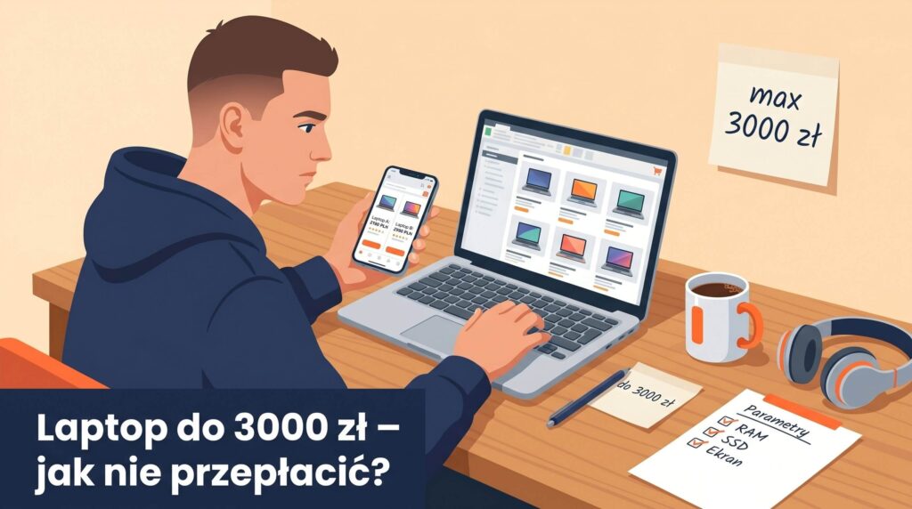 mężczyzna wybór laptop zakupy