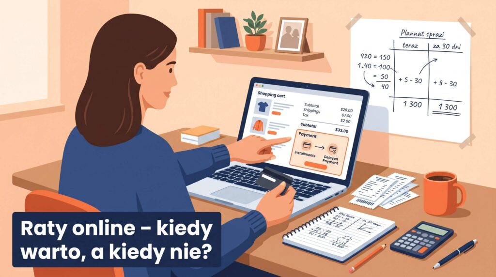 raty zero procent oszczędności kobieta komputer