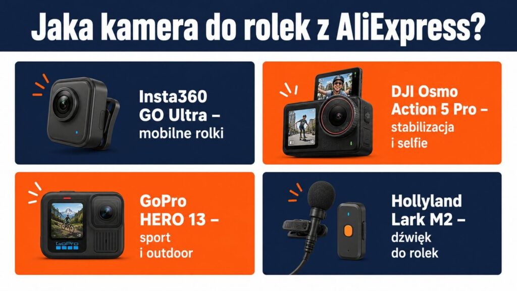 Jaka kamera do kręcenia rolek i contentu z AliExpress – Insta360, DJI Osmo Action, GoPro, mikrofony 2026