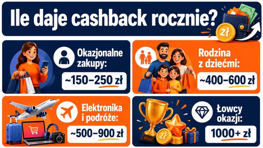 Ile można zaoszczędzić przez cashback rocznie – wyliczenia na prawdziwych przykładach