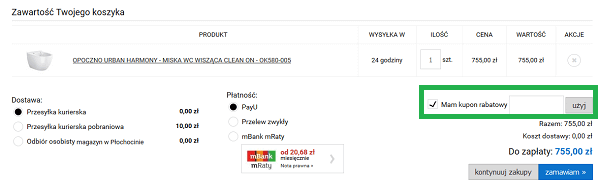 miejsce na kod rabatowy 123łazienka.pl