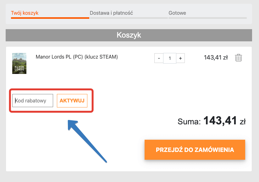 Gdzie wpisuje się kod rabatowy w sklepie 3kropki.pl