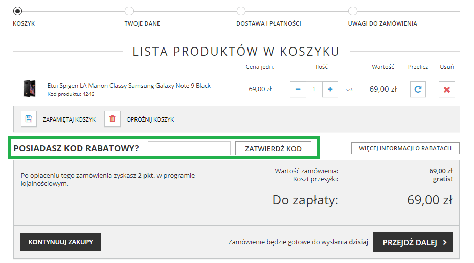 Gdzie wpisać kod rabatowy 4kom?