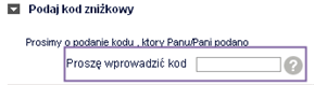 Miejsce na kod rabatowy