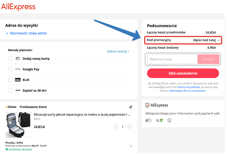 kod promocyjny Aliexpress