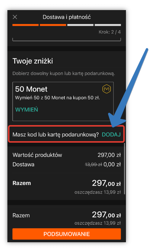 Jak aktywować kod rabatowy w aplikacji Allegro