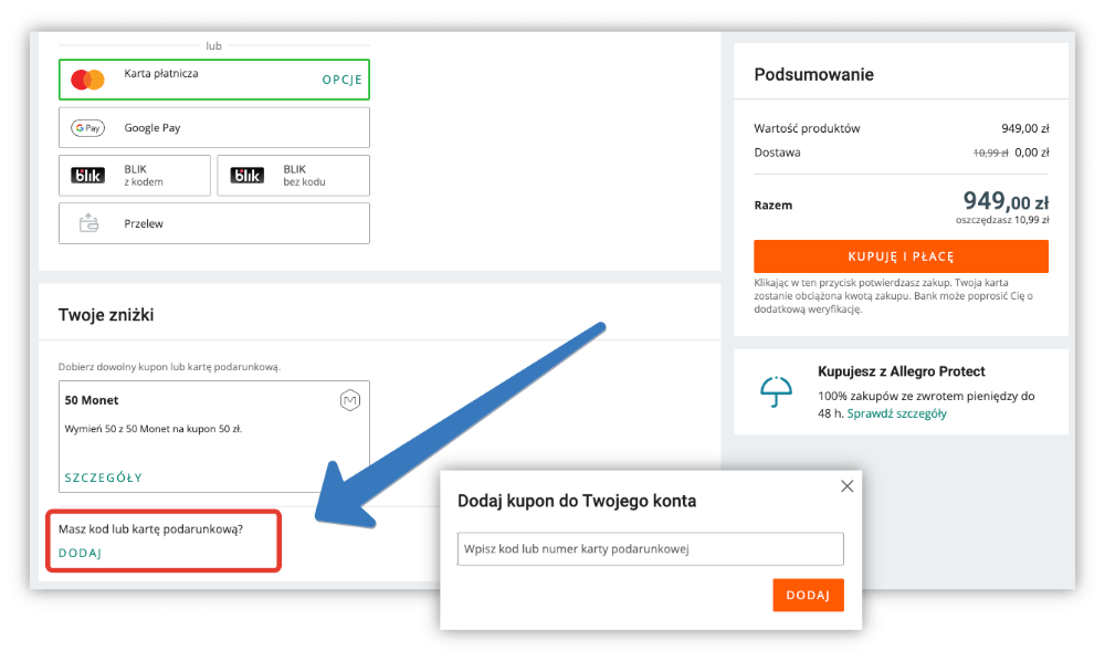 Jak aktywować kod rabatowy Allegro