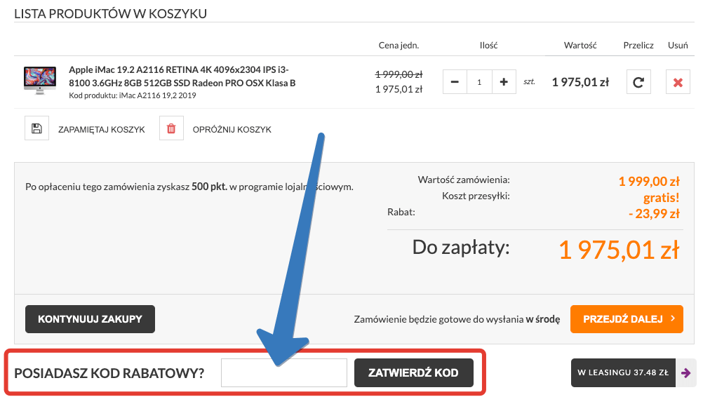 Gdzie wpisać kod rabatowy w sklepie amso.pl?