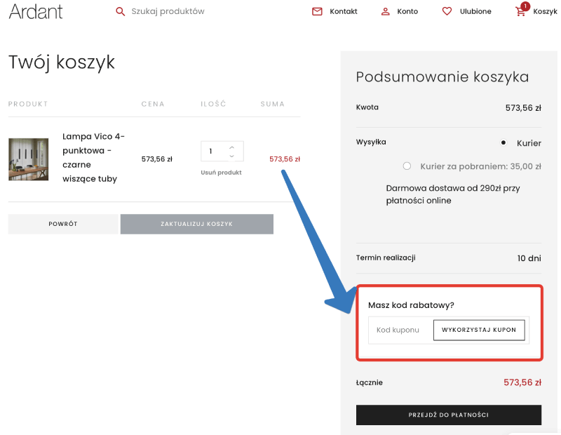 Pole na kod rabatowy Ardant w koszyku